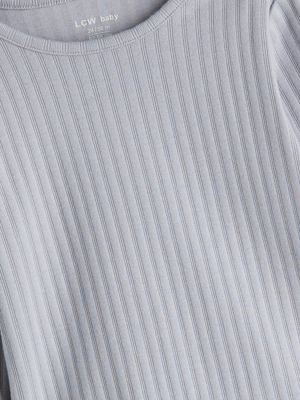 Gri Bisiklet Yaka Çizgili Kız Bebek Bluz-1