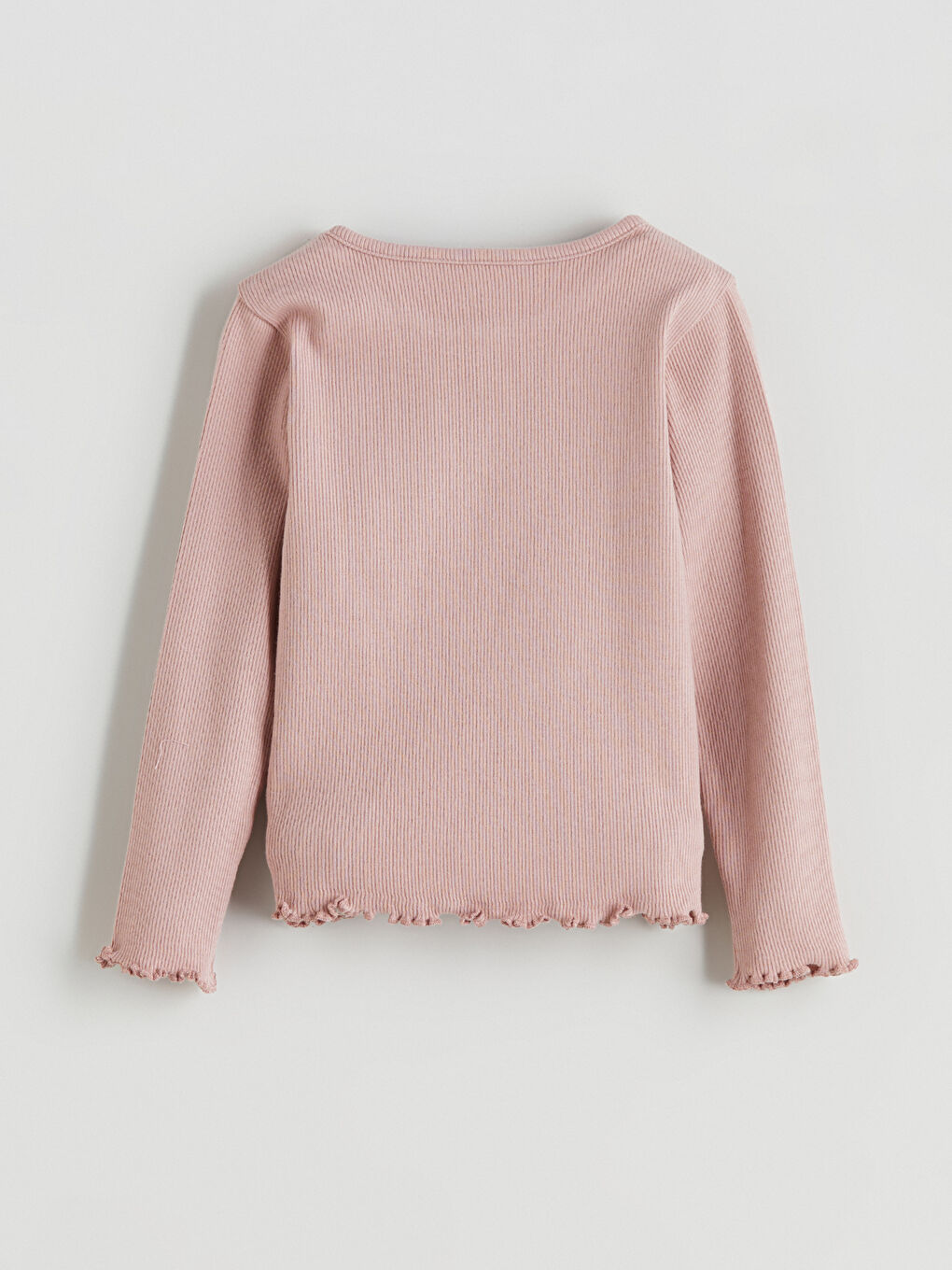 Pembe Bisiklet Yaka Uzun Kollu Kız Bebek Bluz-1