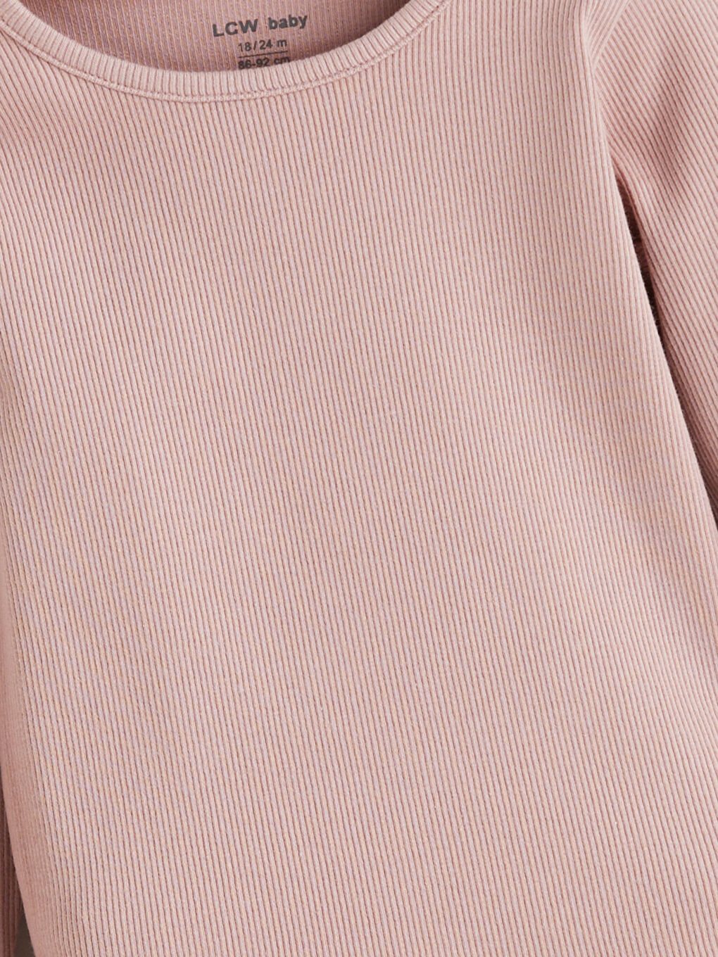 Pembe Bisiklet Yaka Uzun Kollu Kız Bebek Bluz-2