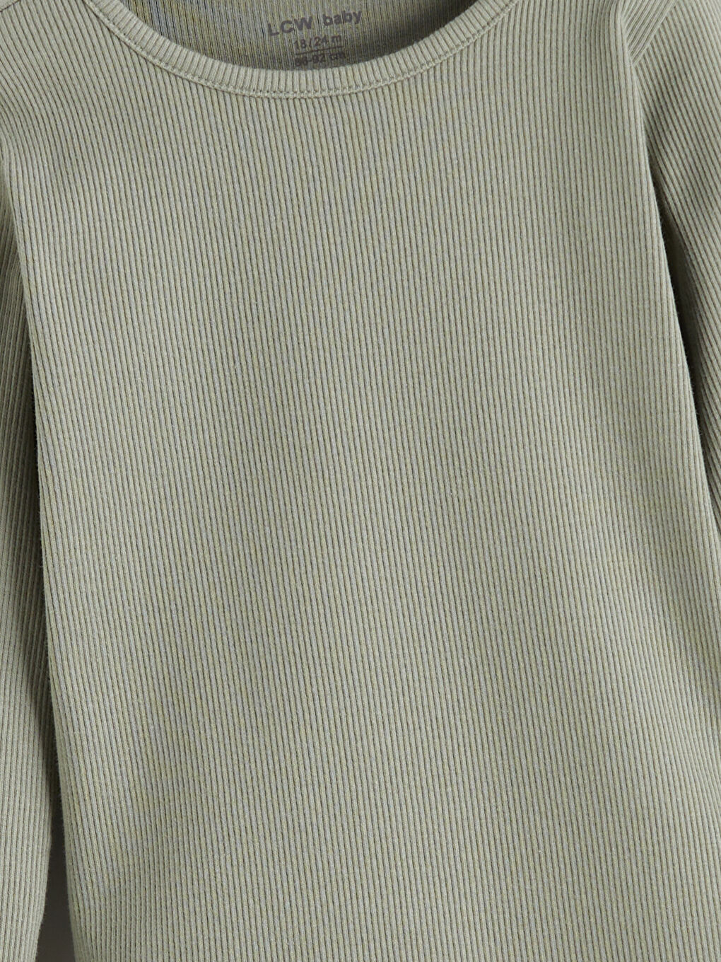 Haki Bisiklet Yaka Uzun Kollu Kız Bebek Bluz-2