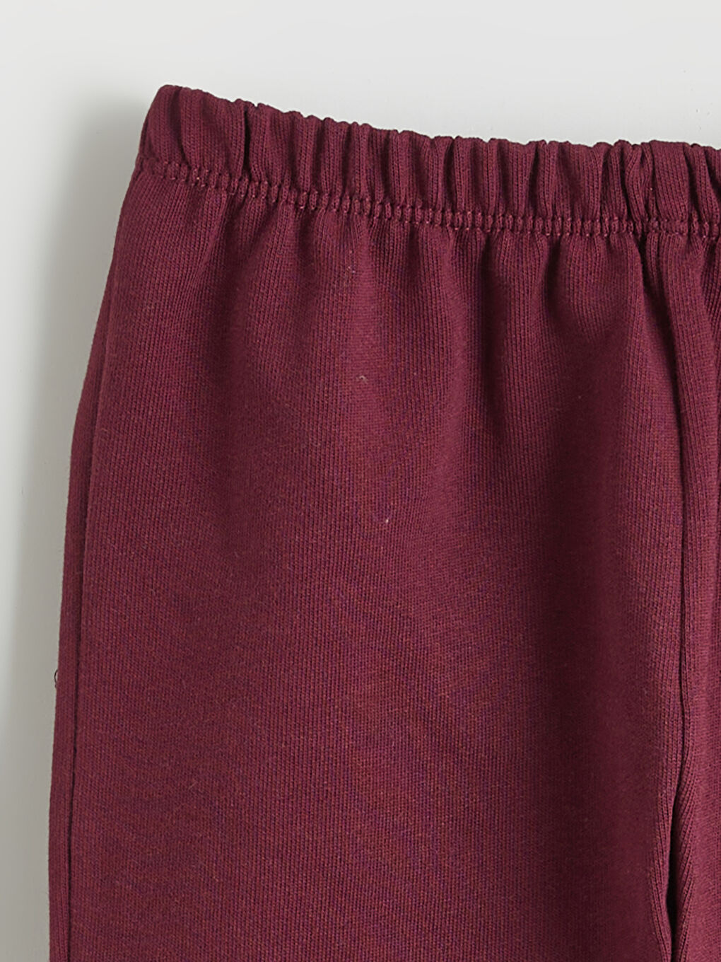 Bordo Beli Lastikli Kız Bebek Jogger Eşofman Altı-2