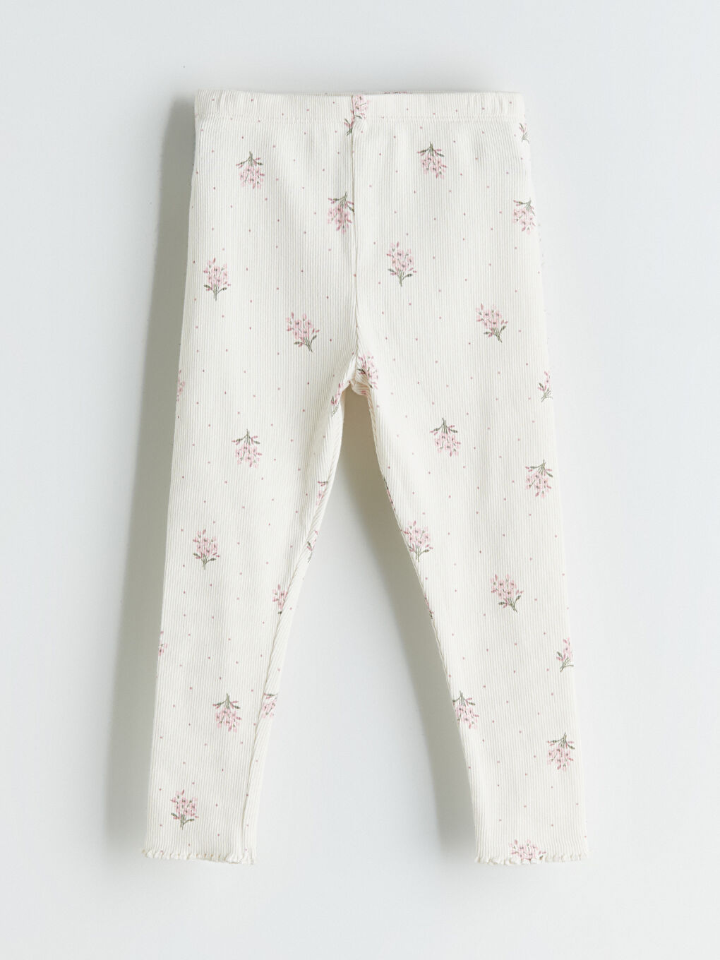 Ekru Beli Lastikli Kız Bebek Tayt