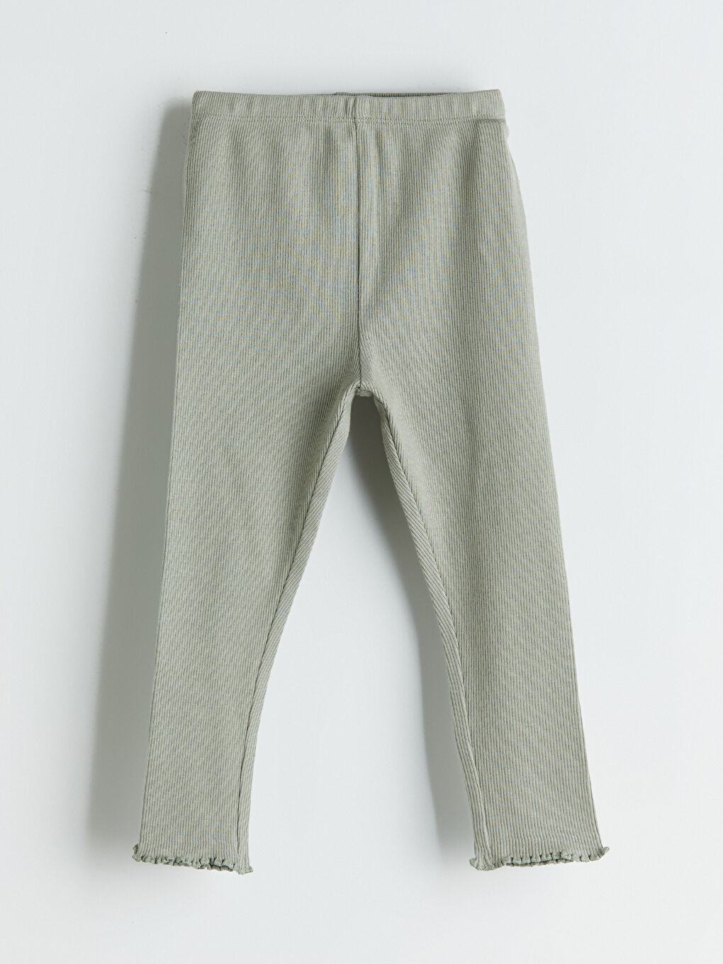 Haki Beli Lastikli Kız Bebek Tayt-1