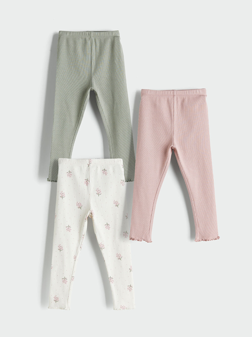 Baby Girls' Leggings 3-Pack with Elasticated Waist