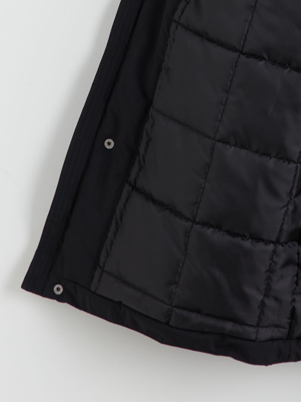 Siyah Standart Kalıp Kapüşonlu Erkek Parka-7