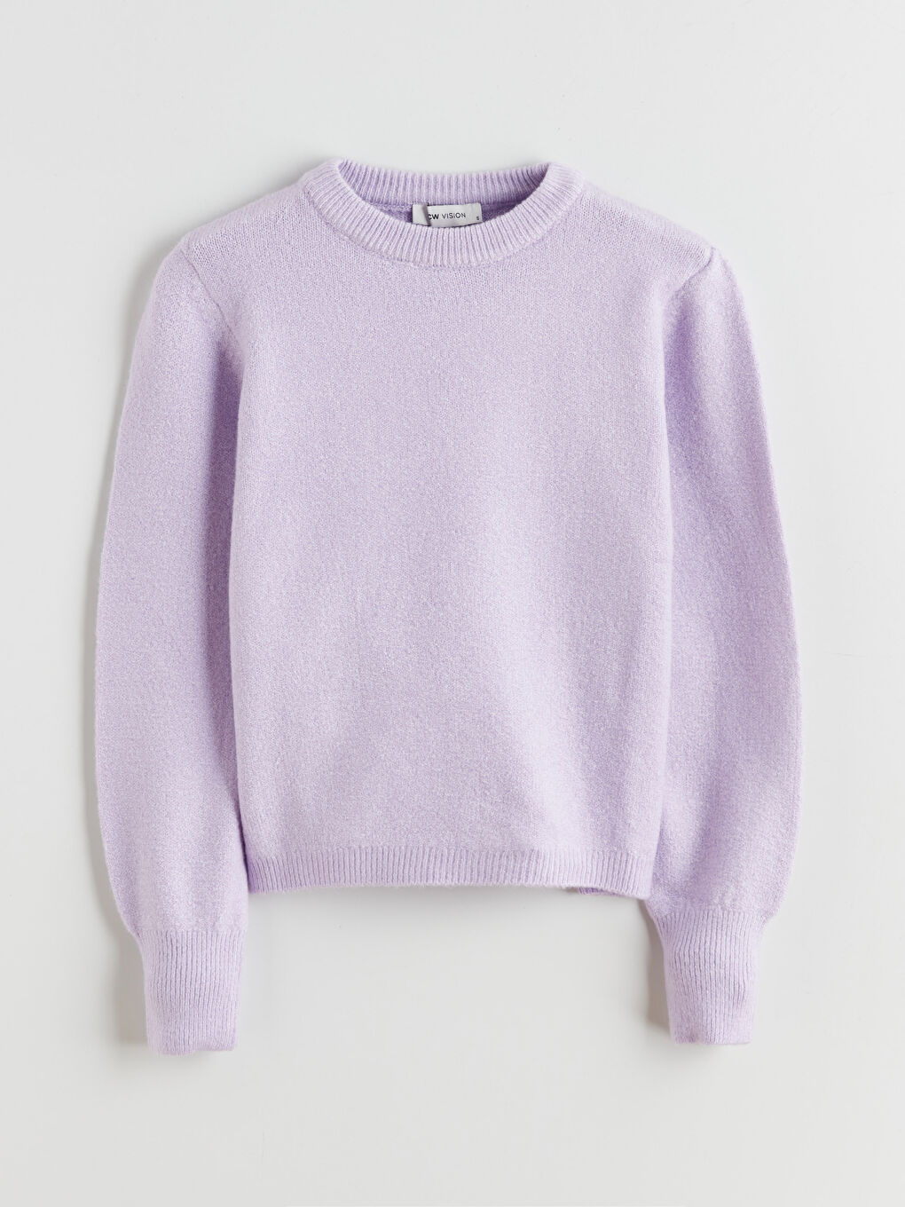 Lila Bisiklet Yaka Kadın Triko Kazak-4