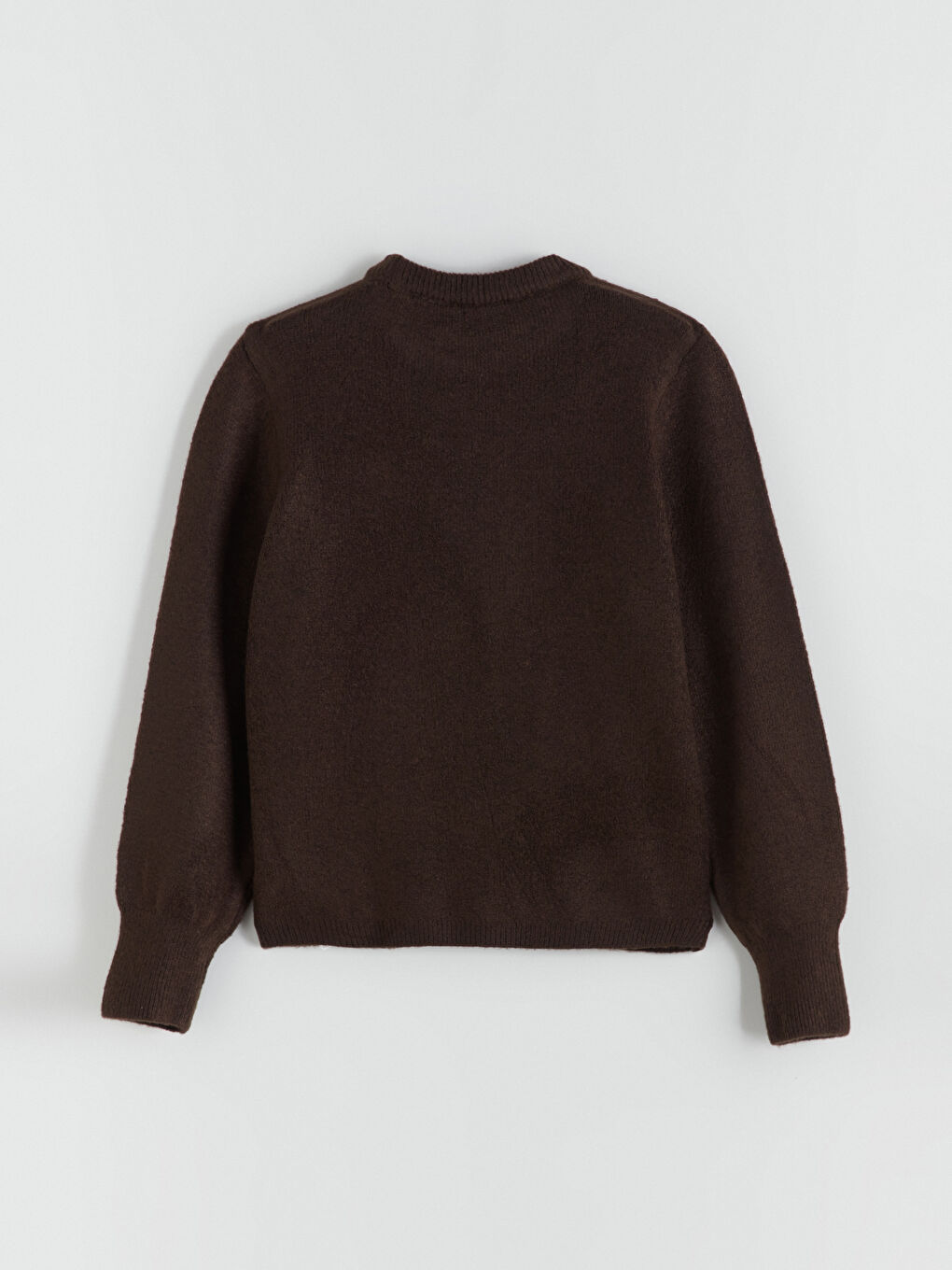 Kahverengi Bisiklet Yaka Kadın Triko Kazak-5