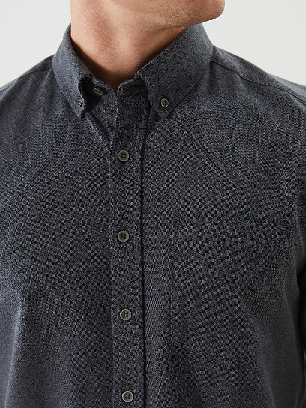 LCWAIKIKI Classic Regular Fit Long Sleeve Men's Textured Shirt -W5EK95Z8-LA8