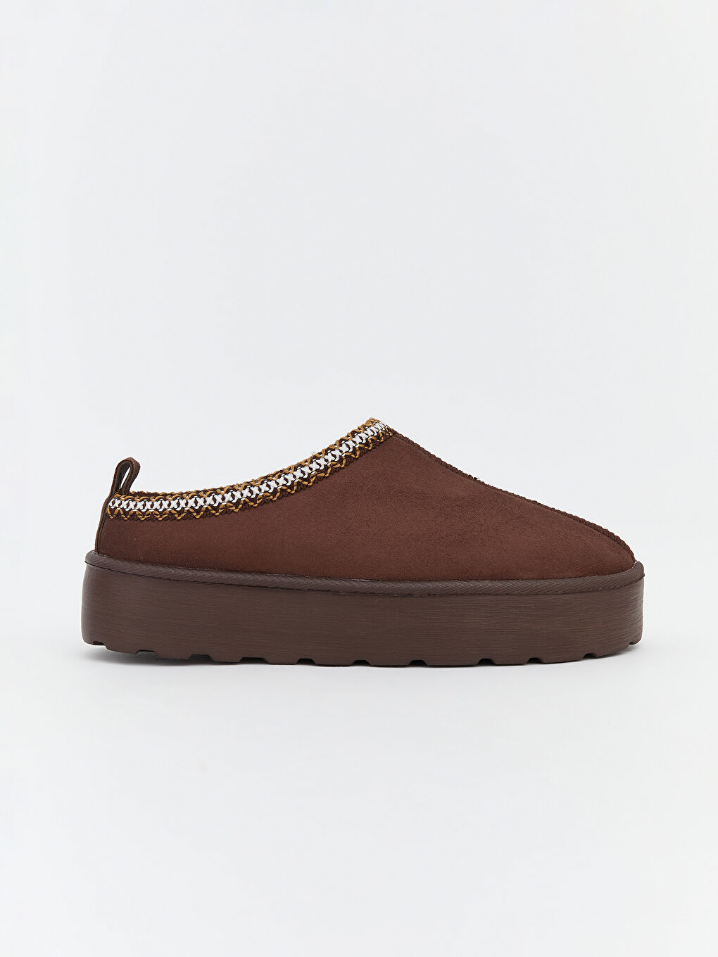 Kahverengi Süet Görünümlü Kadın Ev Ayakkabısı-1