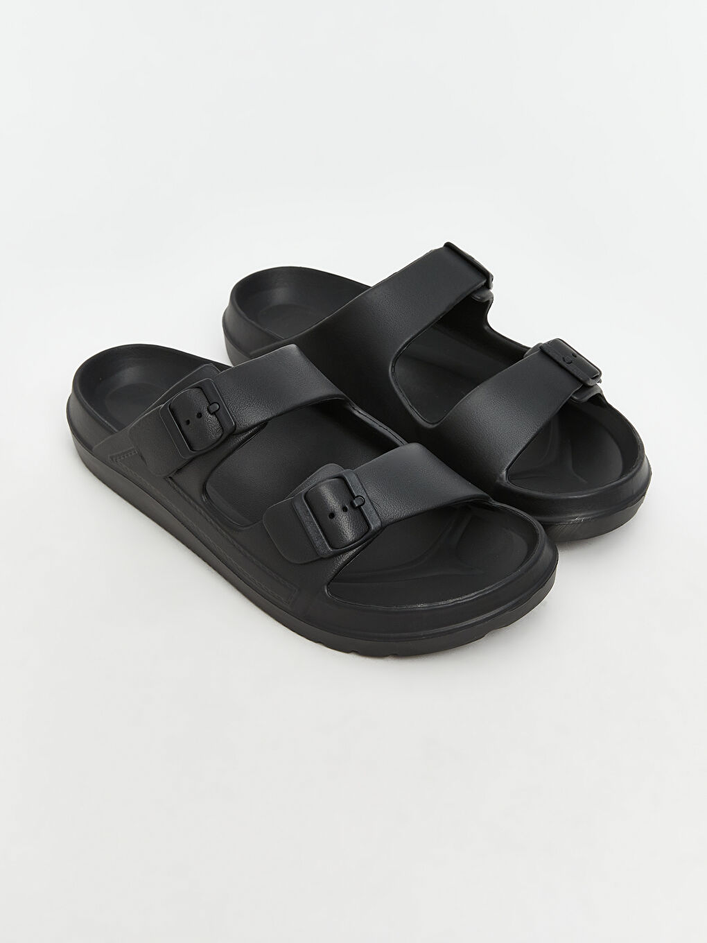 LCW STEPS Faux Leather Double Strap Men's Slippers -W5EL48Z8-CVL