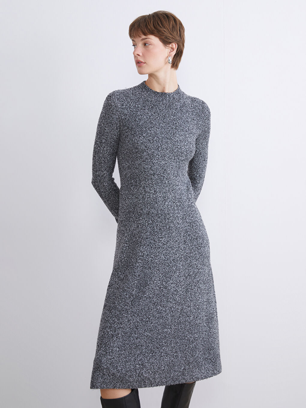 Funnel Neck Dress-1