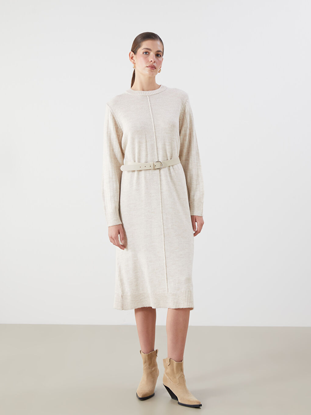 LCWAIKIKI Classic Woman BEIGE Dress -W5EL73Z8-DCY