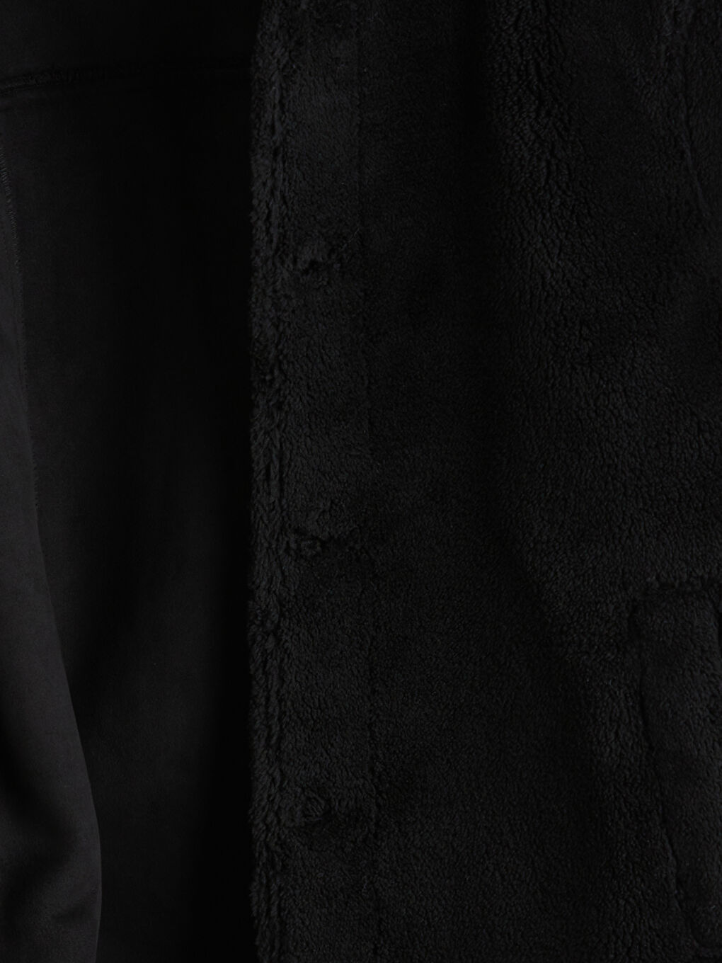 Siyah Standart Kalıp Gömlek Yaka Pelüş Erkek Mont-6