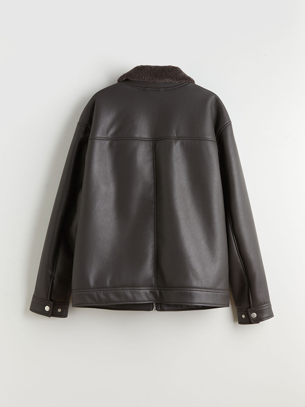 Άνδρας ΚΑΦΕ Παλτό από συνθετικό δέρμα-6