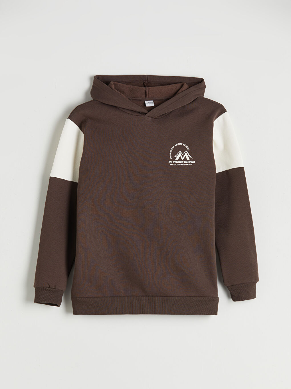 Kahverengi Kapüşonlu Erkek Çocuk Sweatshirt