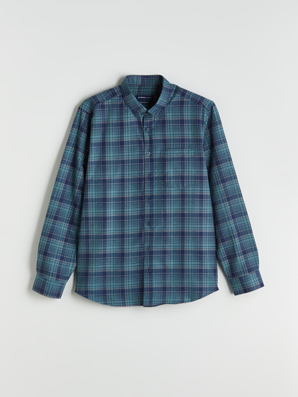 Yeşil Regular Fit Uzun Kollu Ekose Gabardin Erkek Gömlek-6