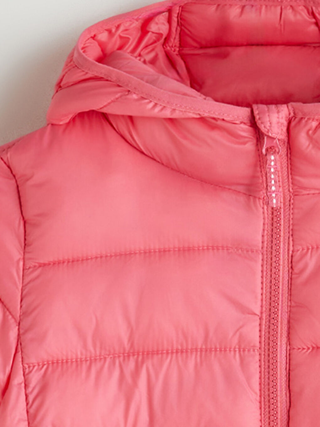 Pembe Kapüşonlu Kız Çocuk Şişme Mont-2