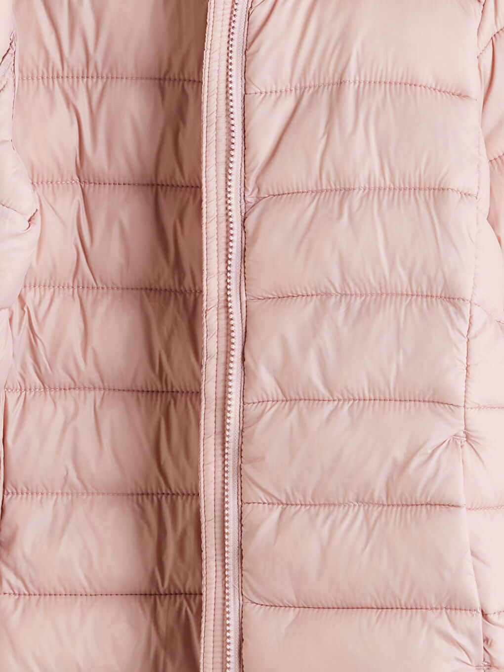 Pembe Kapüşonlu Kız Çocuk Şişme Mont-1