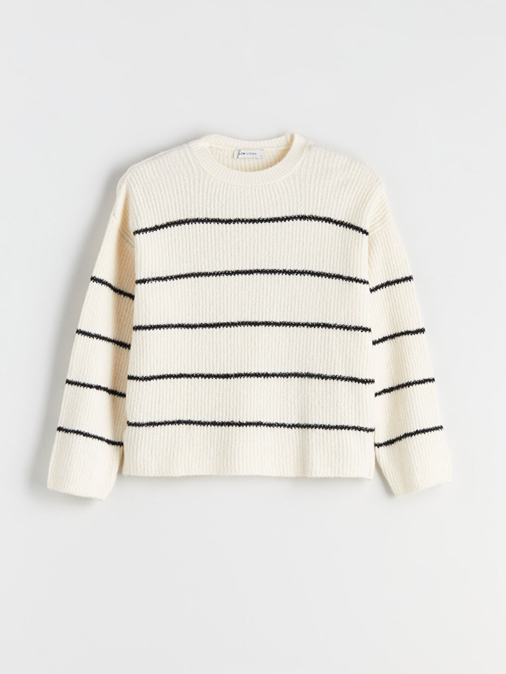 LCW Vision Crew Neck Striped Oversize Women's Knitwear Sweater -W5EM40Z8-LEG