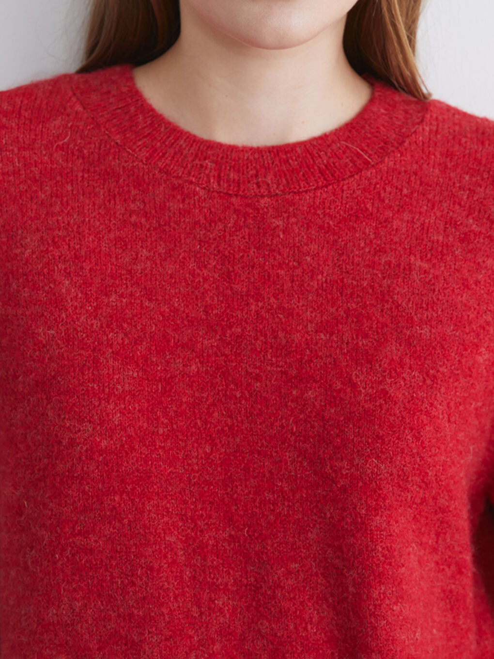 Bisiklet Yaka Kadın Triko Kazak-2