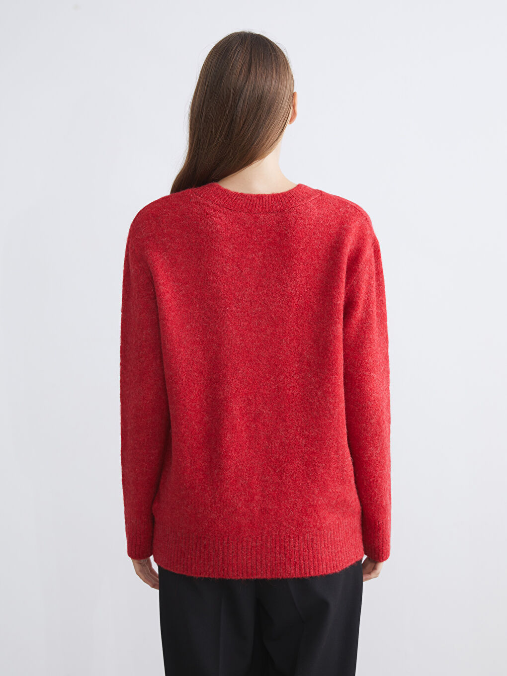 Bisiklet Yaka Kadın Triko Kazak-3