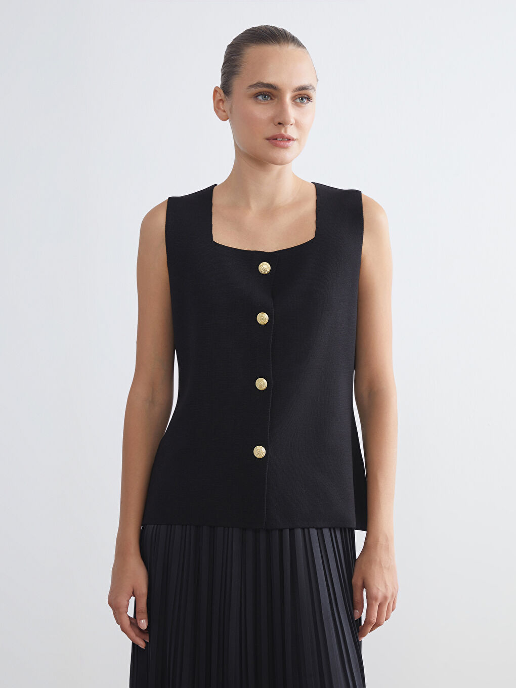 LCWAIKIKI Classic Woman BLACK Waistcoat -W5EM71Z8-CVL