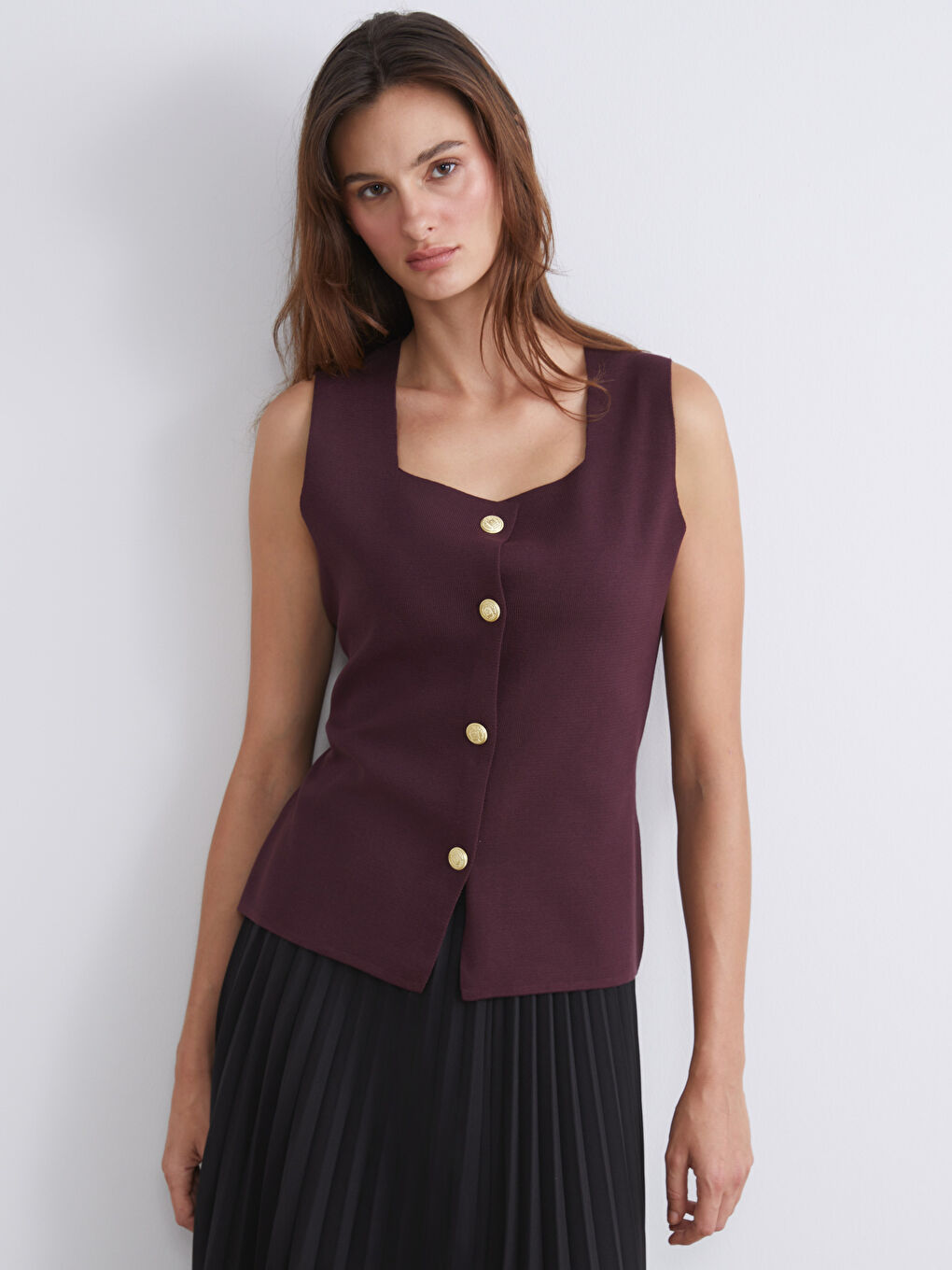 LCWAIKIKI Classic Woman BORDEAUX Waistcoat -W5EM71Z8-CWK