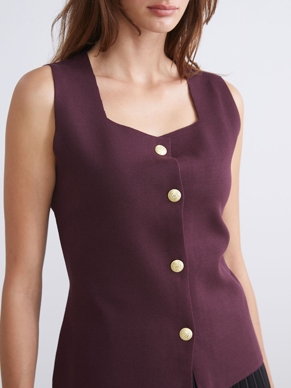 LCWAIKIKI Classic Woman BORDEAUX Waistcoat -W5EM71Z8-CWK