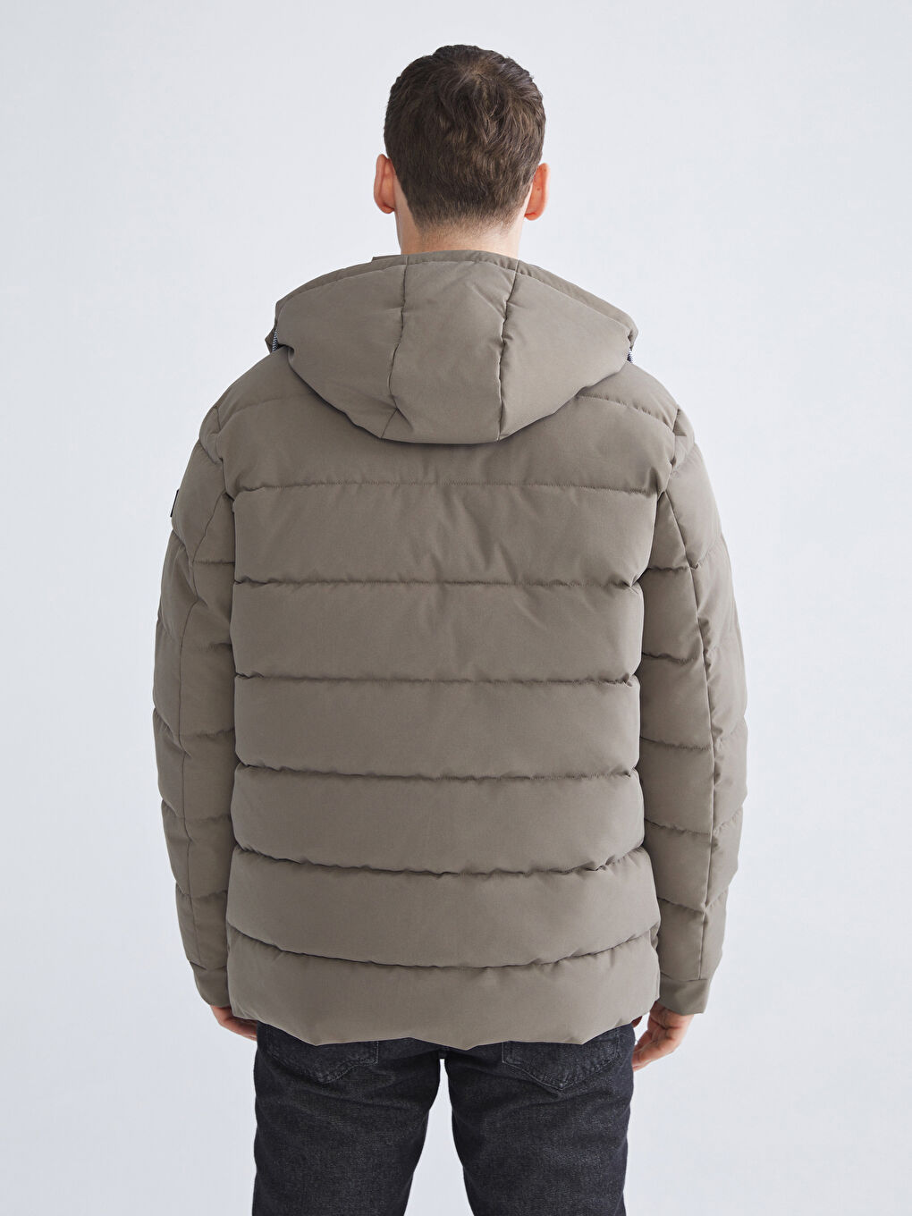 Kahverengi Standart Kalıp Erkek Şişme Mont-4