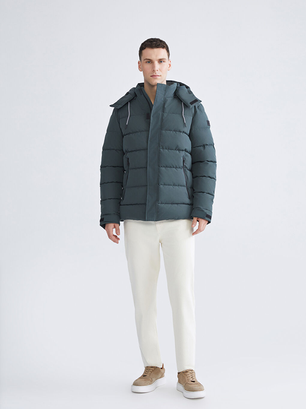 Standard Fit Hooded Men's Puffer Coat-1