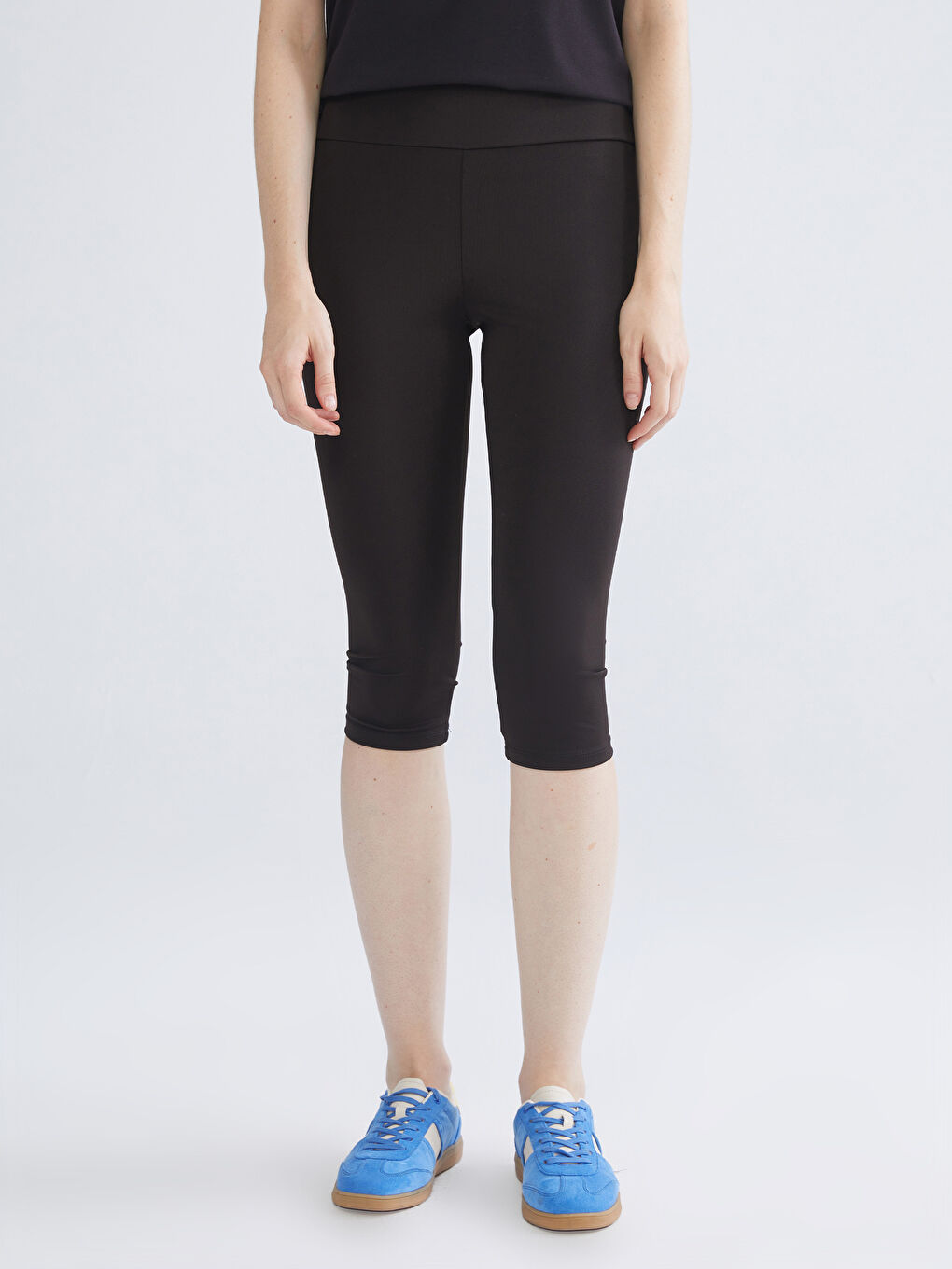 Siyah Beli Lastikli Kadın Tayt-1