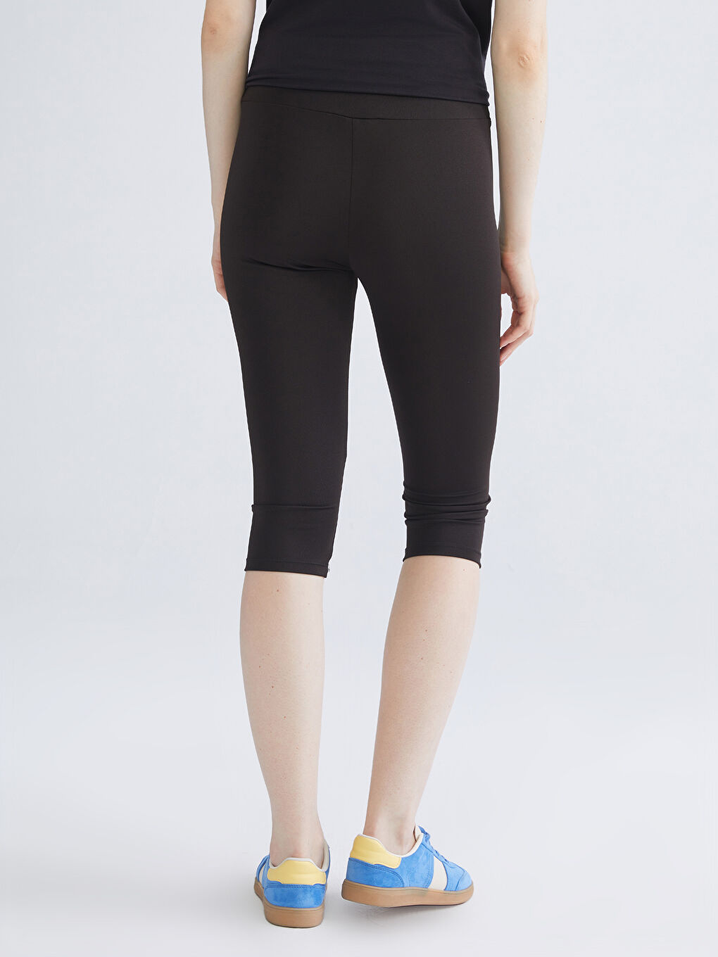 Siyah Beli Lastikli Kadın Tayt-3