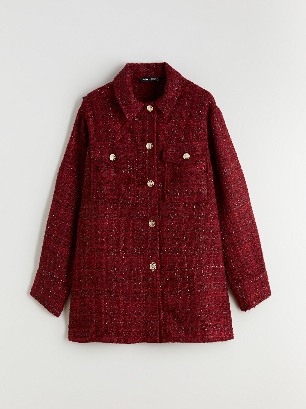 Plaid Women's Tweed Shirt Tunic-4