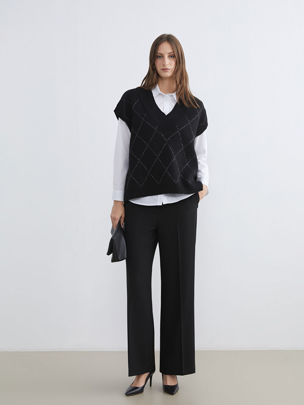 CRNA Džemper prsluk Žena-1