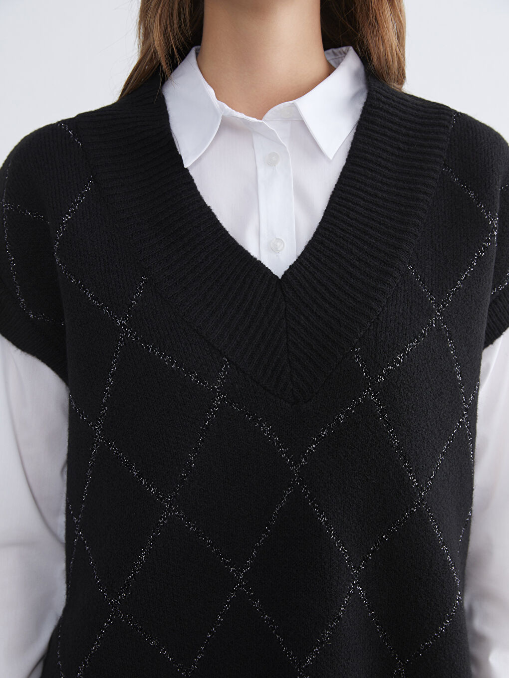 CRNA Džemper prsluk Žena-2