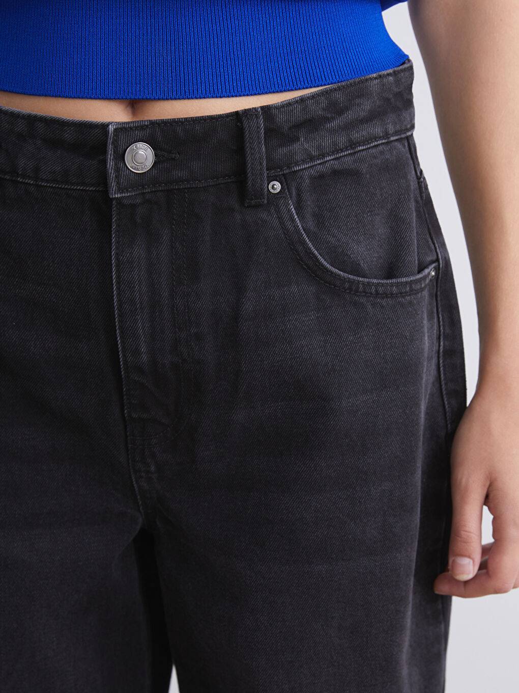 әйелдерге арналған кең балақ джинс шалбар-2