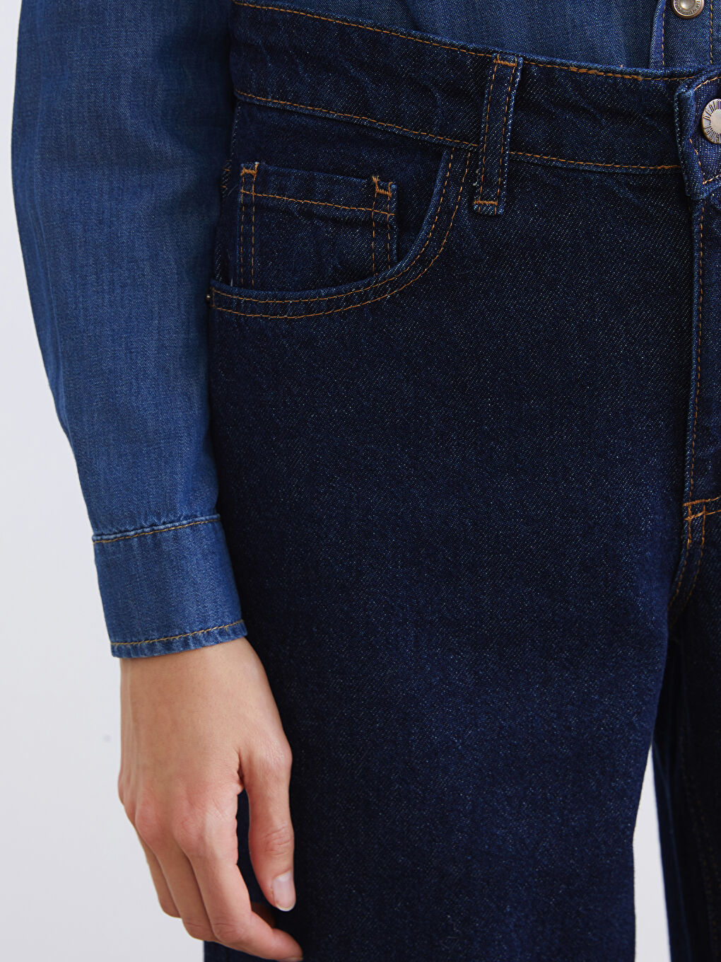 İndigo Wideleg Kadın Jean Pantolon-2