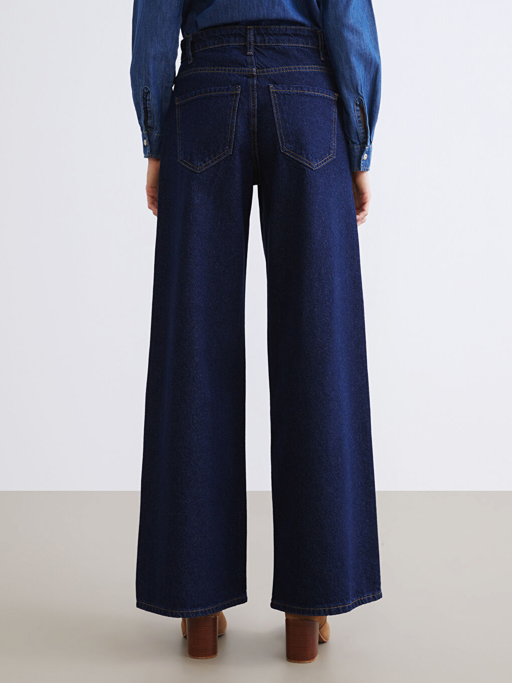 İndigo Wideleg Kadın Jean Pantolon-3