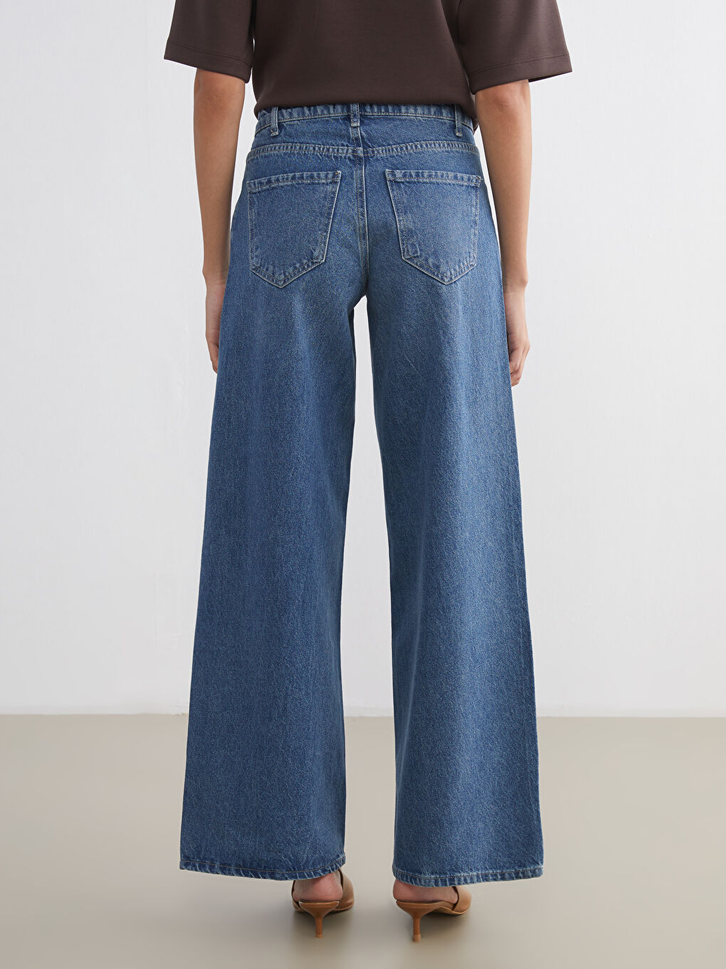 İndigo Wideleg Kadın Jean Pantolon-3