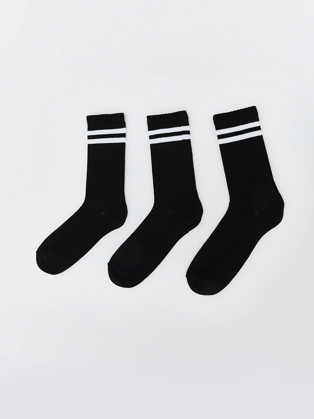 Siyah Çizgili Erkek Soket Çorap 3'lü