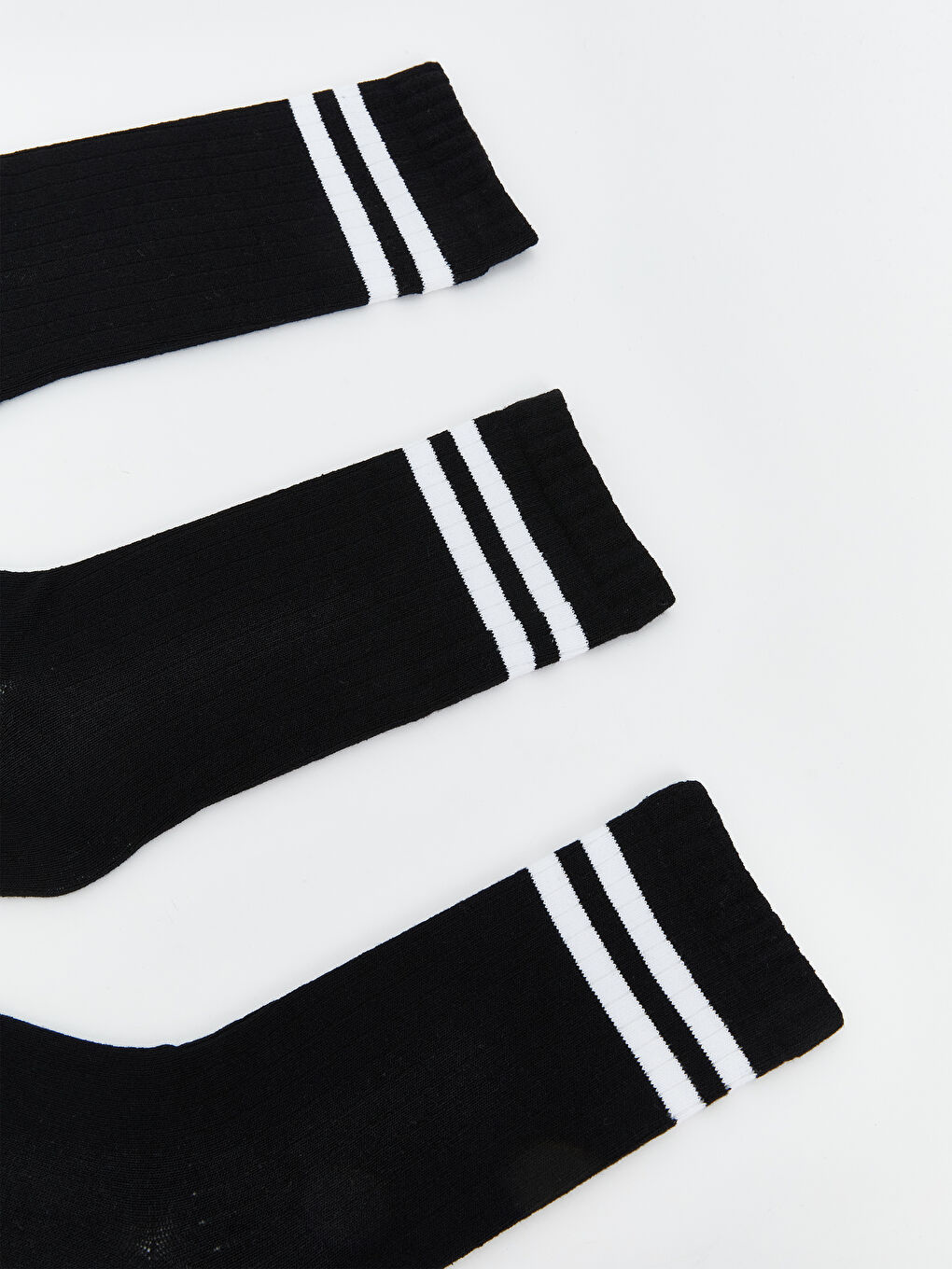 Siyah Çizgili Erkek Soket Çorap 3'lü-1
