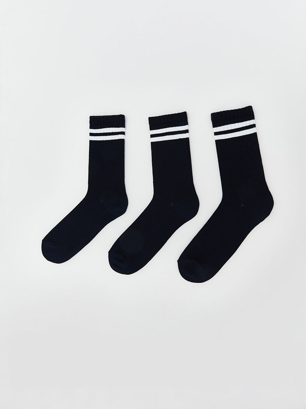 Lacivert Çizgili Erkek Soket Çorap 3'lü