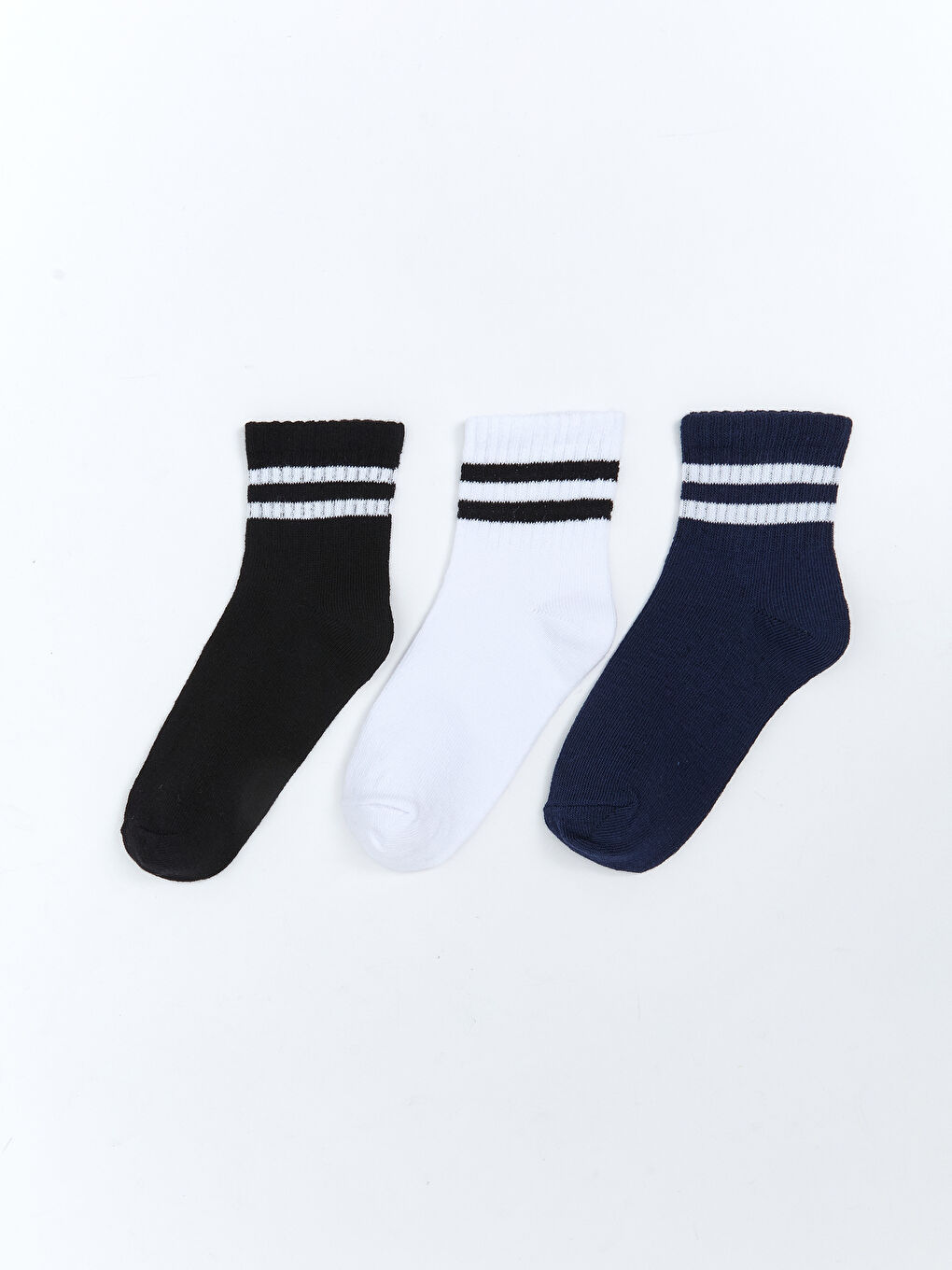 LCW Kids Striped Boys' Ankle Socks 3-Pack -W5EO41Z4-HUC