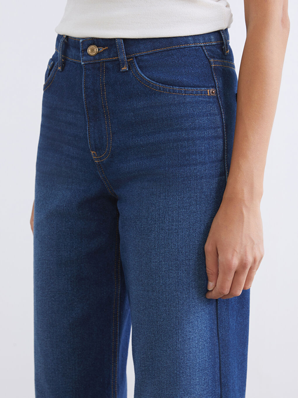 İndigo Wideleg Kadın Jean Pantolon-2