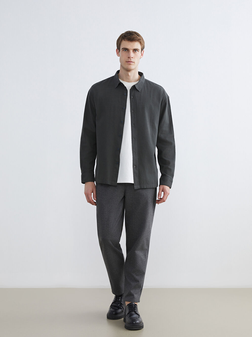 Antrasit Standart Kalıp Erkek Pantolon