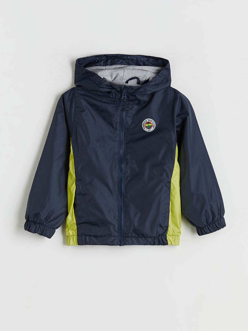 Lacivert Kapüşonlu Fenerbahçe Baskılı Erkek Çocuk Yağmurluk