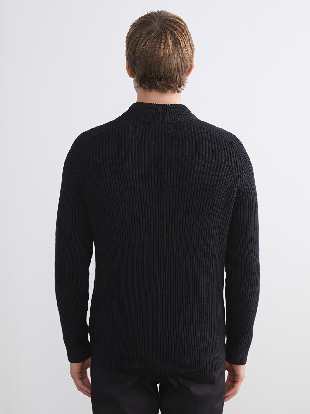 Standard Fit Stand Collar Men's Sweater-3