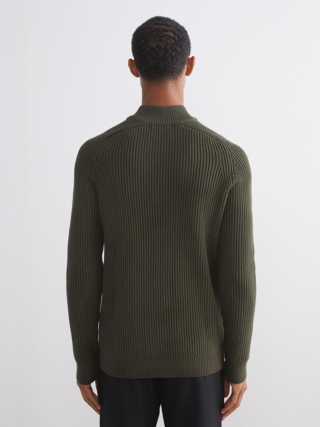 Standard Fit Stand Collar Men's Sweater-3