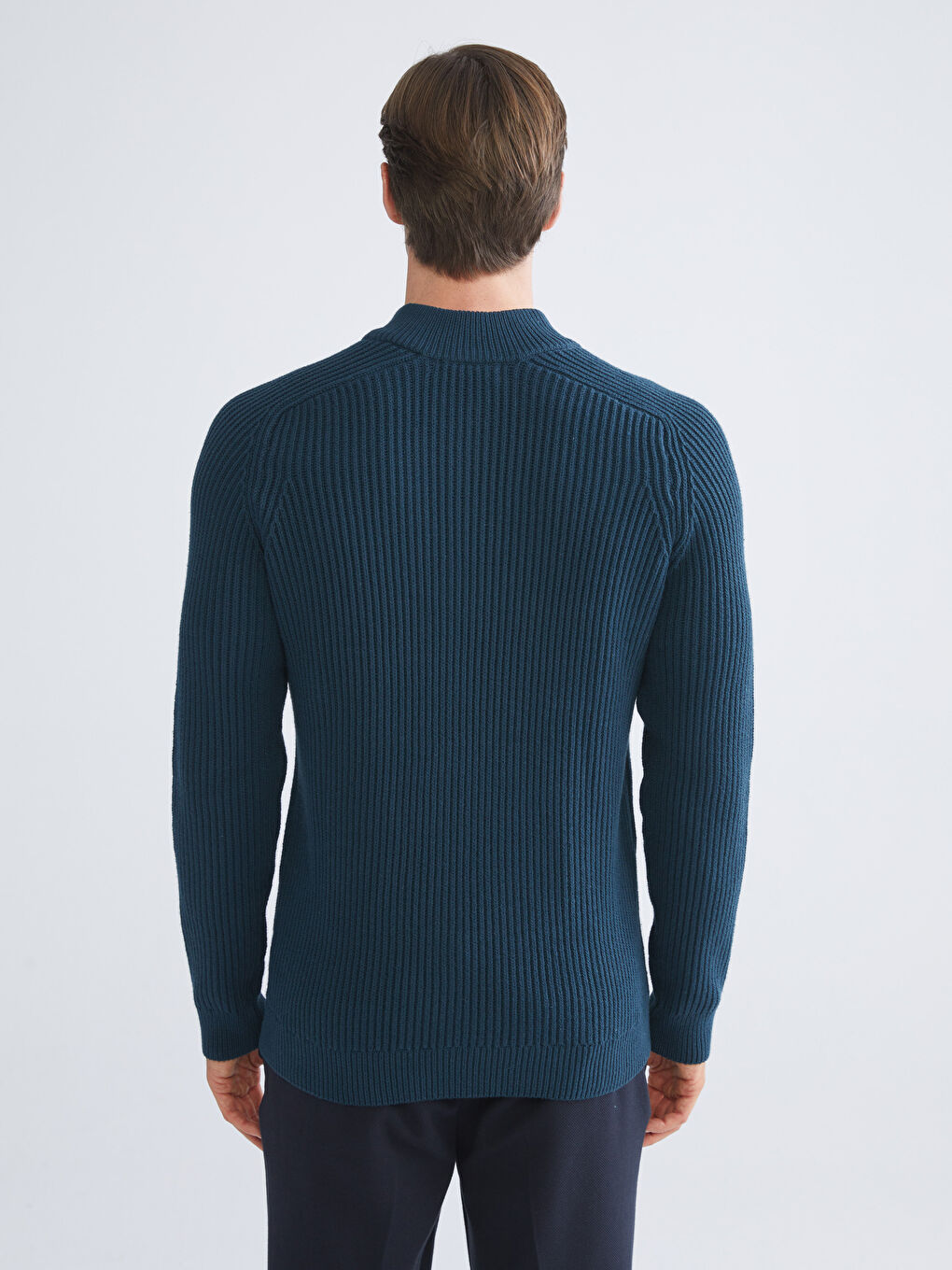Standard Fit Stand Collar Men's Sweater-3
