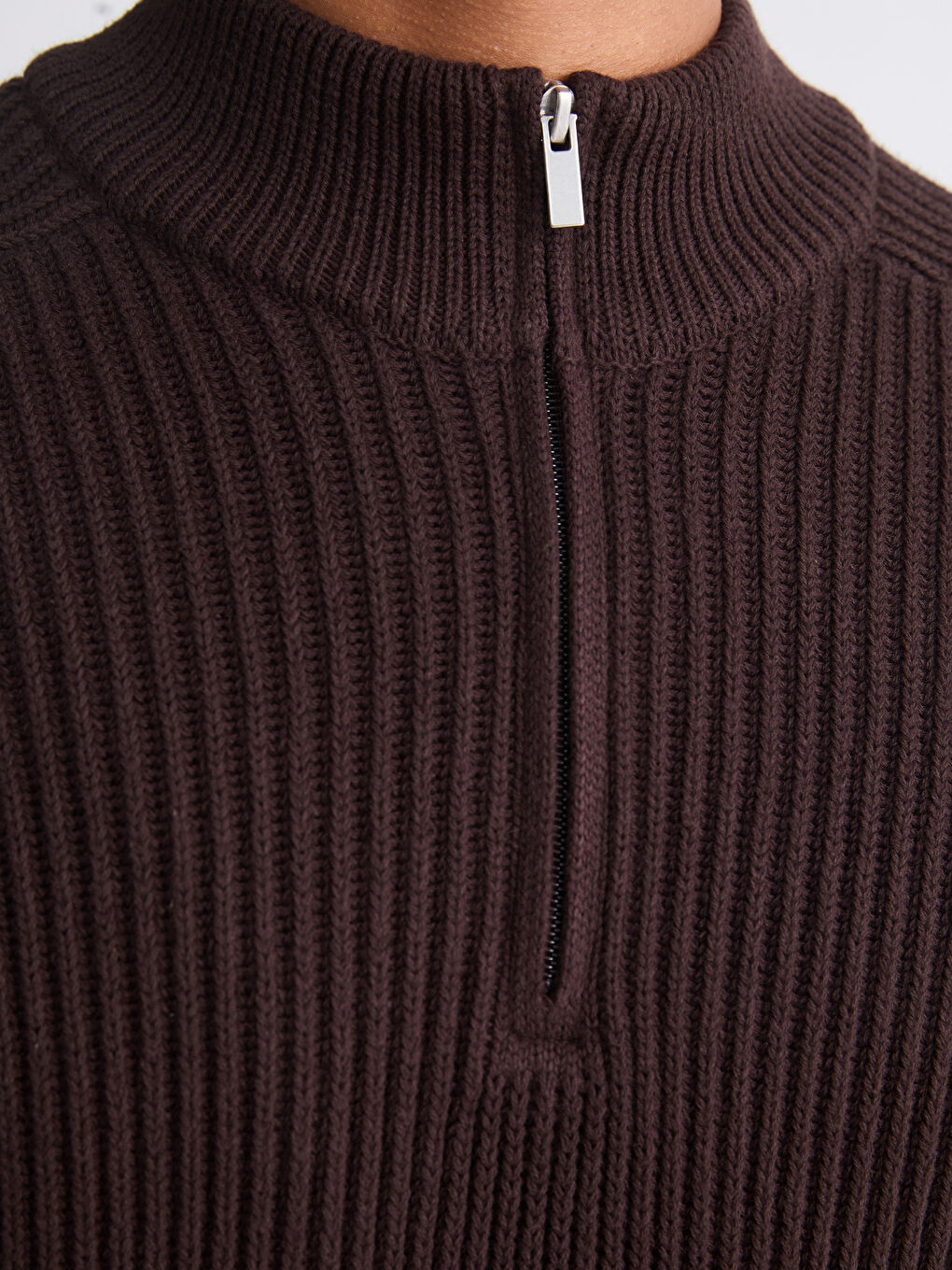 Standard Fit Stand Collar Men's Sweater-2